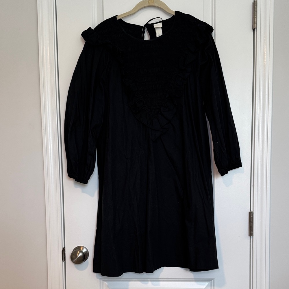 H&M Black Ruffled Tunic Dress